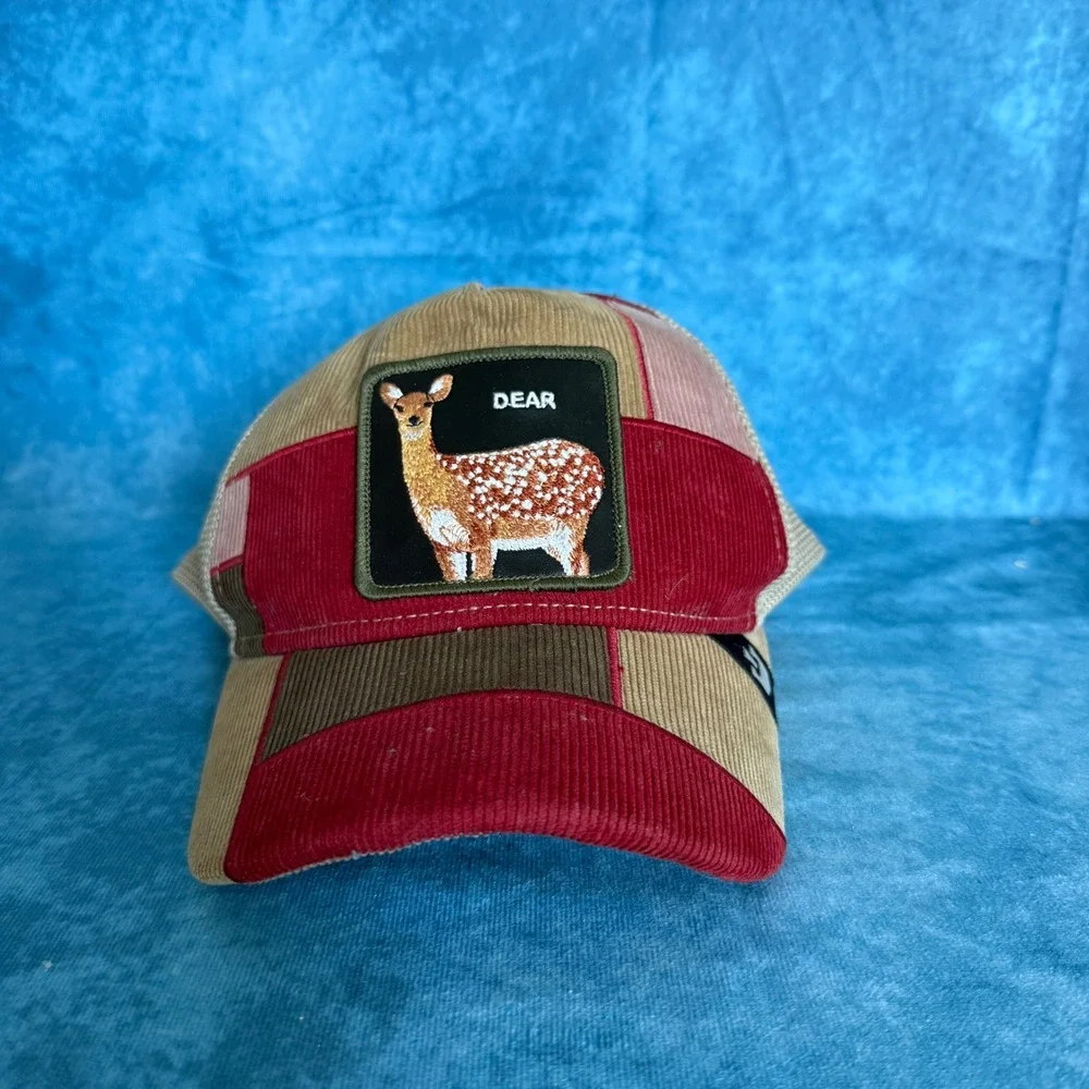 Goorin Bros The Farm Deer Corduroy Patch Trucker Hat Snapback One Size